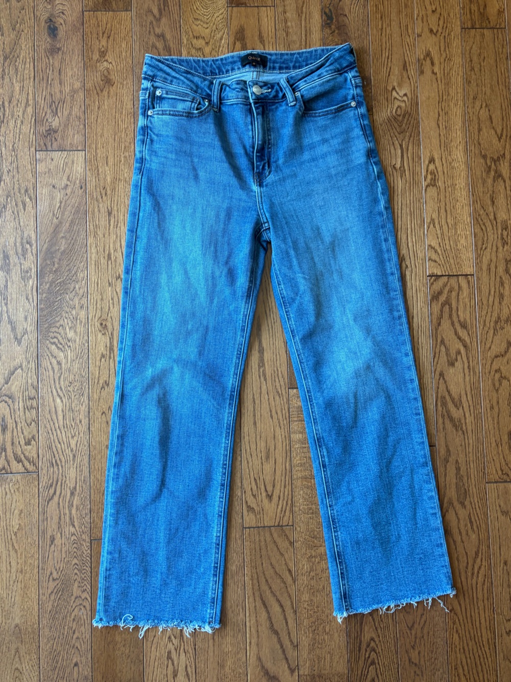 Quince Bella Stretch Straight Jeans in Twilight Blue Fray Regular 28 - Picture 11 of 17